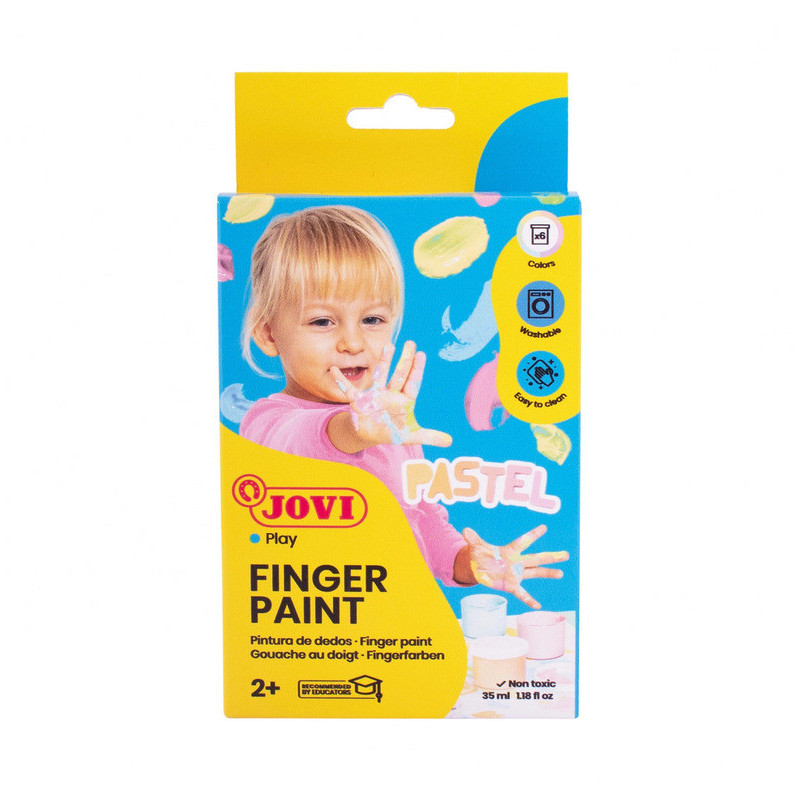 PINTURA DEDOS JOVI SURTIDA 6 COLORES PASTEL 35ML 540P