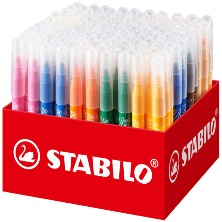 MARCD.ES COLORES SET ESCOLAR 140 UDS 18 COLORES STABILO POWER MAX GRUESOS