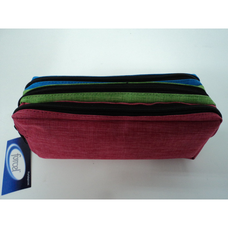 PORTATODO FORCEL TRIPLE CUADRADO GRANDE VAQUERO COLORES SURTIDOS 8644