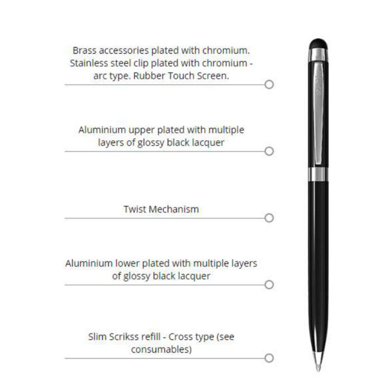 BOLIGRAFO SCRIKSS TECHNICA TOUCH LARGO NEGRO 71783