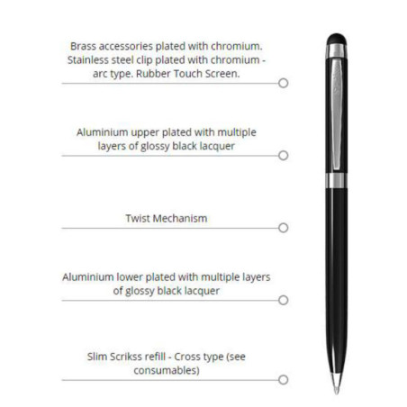 BOLIGRAFO SCRIKSS TECHNICA TOUCH LARGO NEGRO 71783
