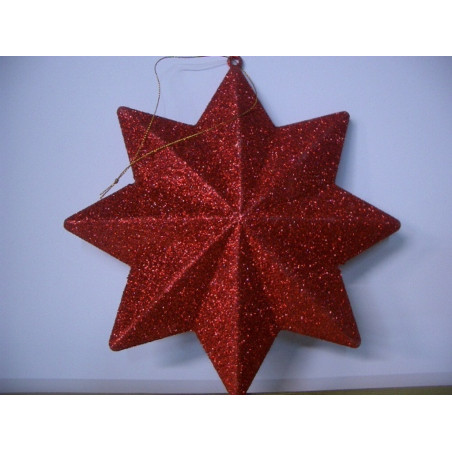 ESTRELLA 8 PUNTAS ROJO 35CM 65049 ^