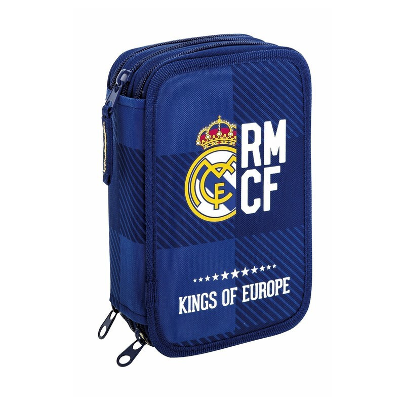 ESTUCHE CREMA SAFTA17 TRIPLE PEQUEÑO REAL MADRID BLUE 411724057