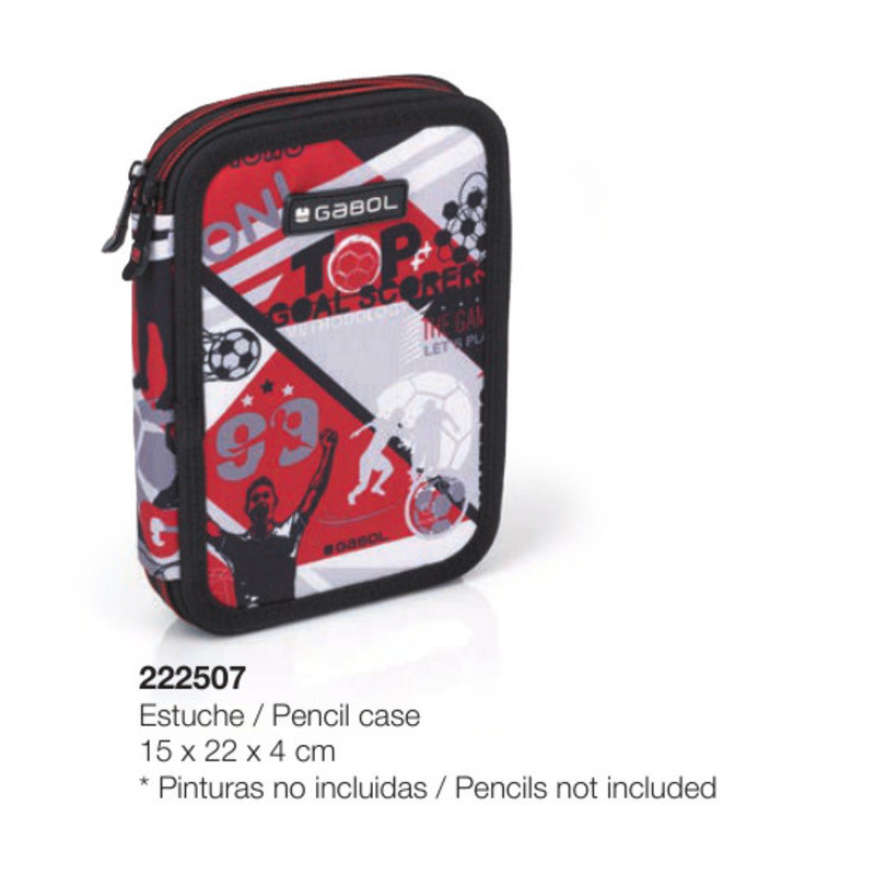 ESTUCHE CREMA DOBLE GABOL18 SCHOOL GAME VACIO 22CM 222507