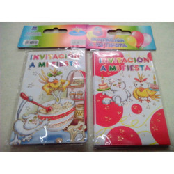 TARJETA INVITACION FIESTA ARGUVAL FANTASIA GATA 8U ^