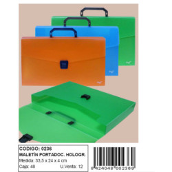 MALETIN FORCEL PLASTICO PP HOLOGRAMA TRANSLUCIDO 0236