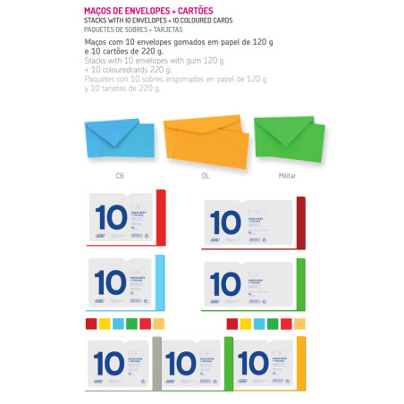 SOBRE FIRMO AMERICANO COLOR 110*220 + TARJETA A JUEGO AZUL MAR PTE 10U 10356 ^