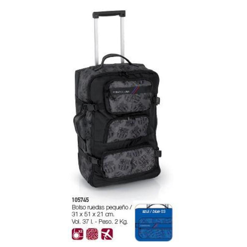 TROLLEY GABOL 11 FCBARCELONA CAMP NOU 51CM AZUL 105745 ^