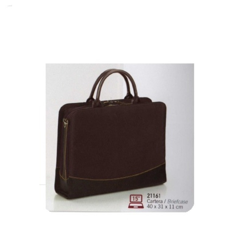 MALETIN GABOL PRO VISUAL ORDENADOR 15" BANDOLERA MARRON/NEGRO 21161 ^