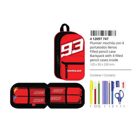 ESTUCHE CREMA MOCHILA C/4 PORT. LLENOS MARC MARQUEZ 412097747 23*12 SAFTA22