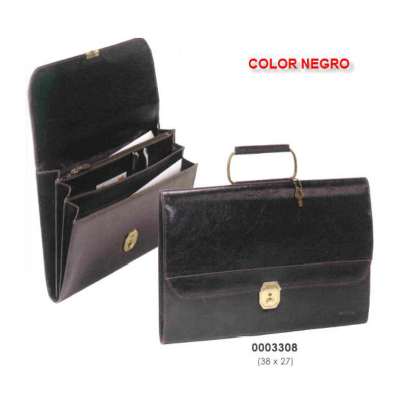MALETIN MATTIES PORTADOCUMENTOS ASA POLIPIEL NEGRO 38CM 3308