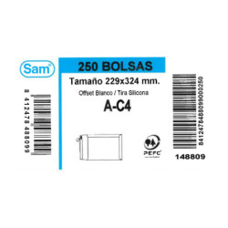 SOBRE SAM BOLSA DIN A-4 BLANCO 229*324 A-C4 C/250U