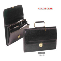 MALETIN MATTIES PORTADOCUMENTOS ASA POLIPIEL CAFE 38CM 3308