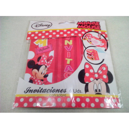 TARJETA INVITACION FIESTA VERBETENA MINNIE LUNARES BLISTER 6U 14000291 ^