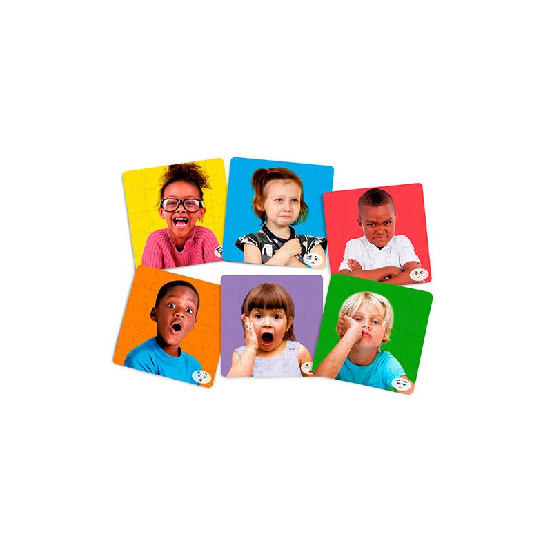 PUZLE LAS EMOCIONES SET DE 6 MEDIDAS ANCHOXALTO 21X21 CM MINILAND 35270