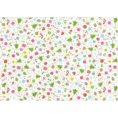 PAPEL REGALO 50*70 ARGU TURNOWSKY NAVIDAD ARBOLES PTE 10H 38759 MOD 03 ^