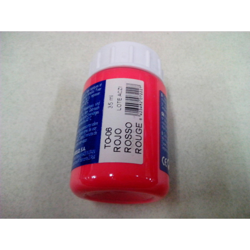 PINTURA PARA TELA OPAQUE 35ML UNIDAD TO-06 ROJO 207222