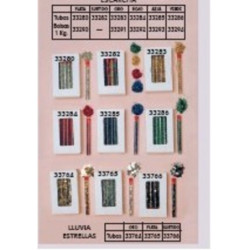 PURPURINA ESTRELLAS MULTICOLOR TUBO C/12U ^