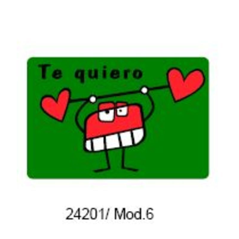ETIQUETAS FELICIDADES ARGU METALIZADAS TE QUIERO 250U. MOD 6 ^