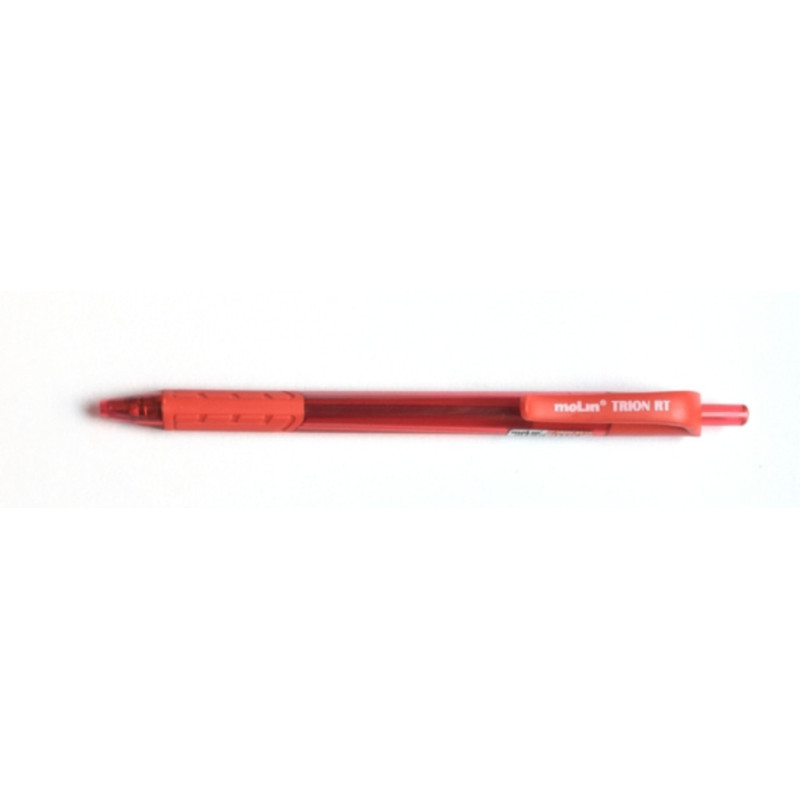 BOLIGRAFO MOLIN RETRACTIL TRION PUNTA MEDIA C/12U ROJO BGP112-12-2