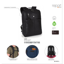 MOCHILA 2 DEPARTAMENTOS 15,6''/IPAD CHOCOLATE REPORT 410355 15 GABOL18 BUSINESS WINTER