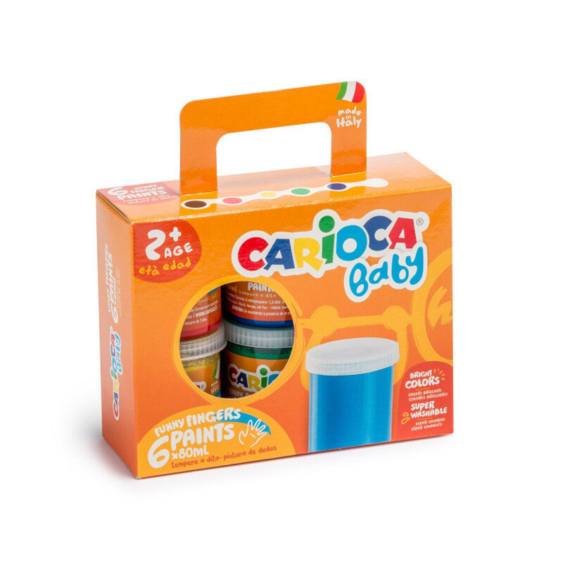 PINTURA DEDOS CARIOCA SURTIDA 6 COLORES 80ML KO032