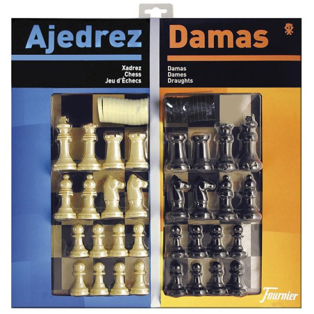 JUEGO AJEDREZ CON DAMAS TABLERO GRANDE 40X40 CM FOURNIER