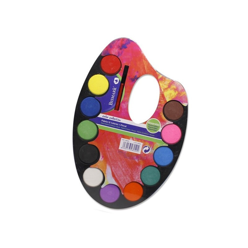 ACUARELA BISMARK 12 COLORES + PALETA Y PINCEL 328040 POESSA