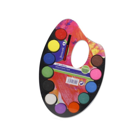 ACUARELA BISMARK 12 COLORES + PALETA Y PINCEL 328040 POESSA