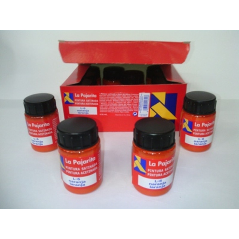 PINTURA PAJARITA 35 ML NARANJA C/6U L-6 111322