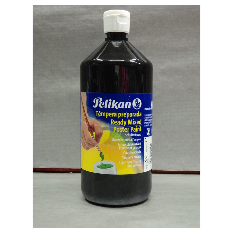 TEMPERA PELIKAN PREPARADA GUACHE 1000ML NEGRO ^