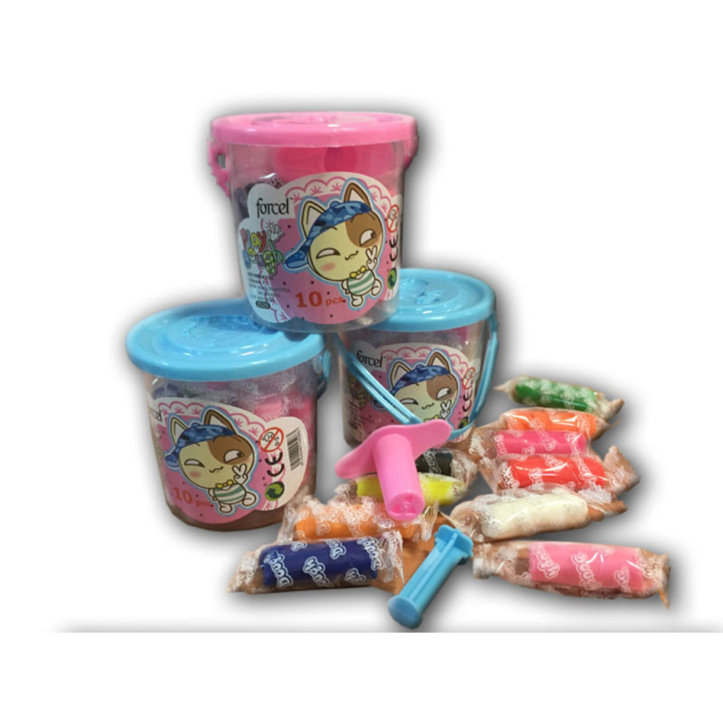 JUEGO FORCEL PLASTILINA MOLDES CUBO MINI 10 BARRAS 2528