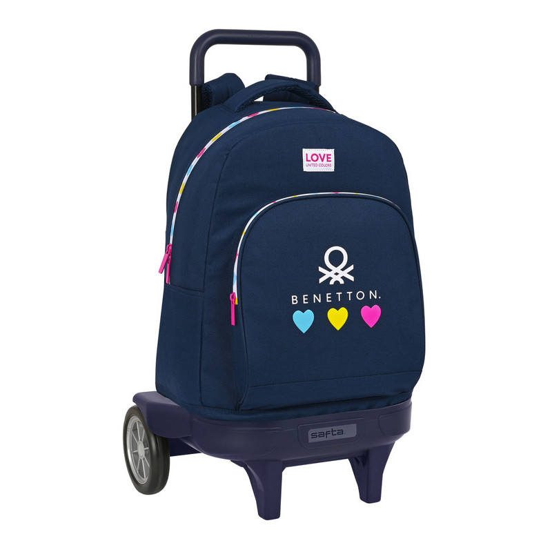 MOCHILA GDE. C/RUEDAS COMPACT EVOL. EXT. BENETTON "LOVE" SAFTA23 ENERO 612350218