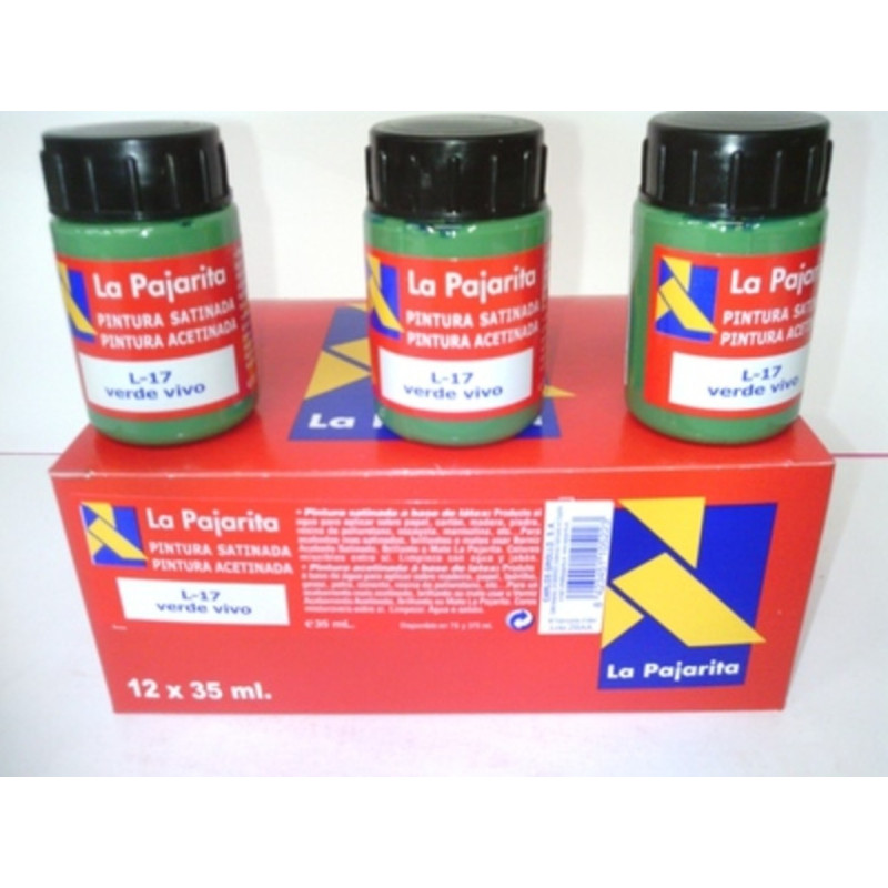 PINTURA PAJARITA 35 ML VERDE VIVO C/6U L-17 110522