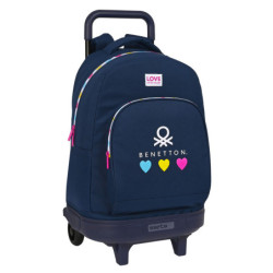 MOCHILA GDE. C/RUEDAS COMPACT EXTRAIBLE BENETTON "LOVE" SAFTA23 ENERO 612350918
