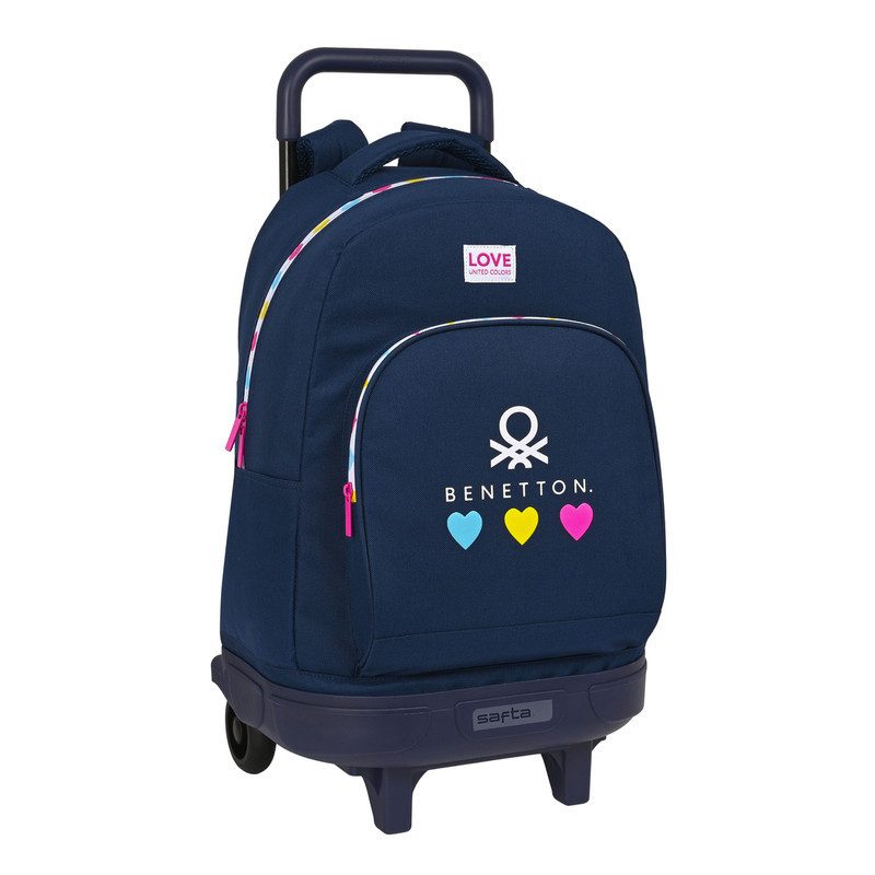 MOCHILA GDE. C/RUEDAS COMPACT EXTRAIBLE BENETTON "LOVE" SAFTA23 ENERO 612350918