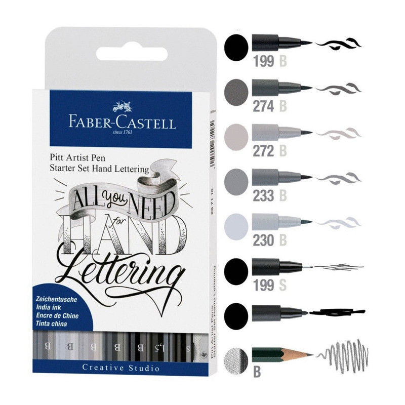 JUEGO FABER-CASTELL CREATIVE STUDIO PITT ARTIST PENS 267118 9 PIEZAS