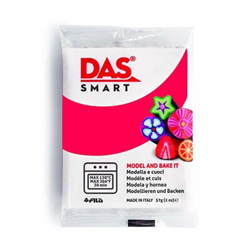 PASTA MODELAR POLIMERICA DAS SMART 57G 321016 ROJO CARMIN FILA
