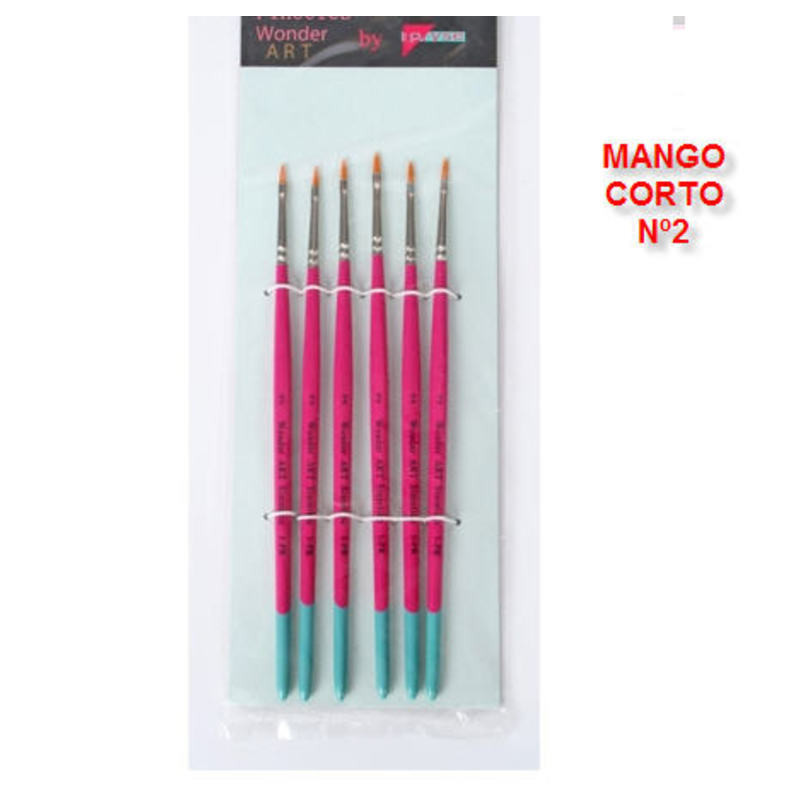 PINCEL PRYSE 61020 Nº  2 MANGO CUADRADO CORTO SINT. LENGUA GATO 6102002