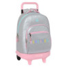 MOCHILA GDE. C/RUEDAS COMPACT EXTRAIBLE BENETTON "SILVER" 612353918 SAFTA24