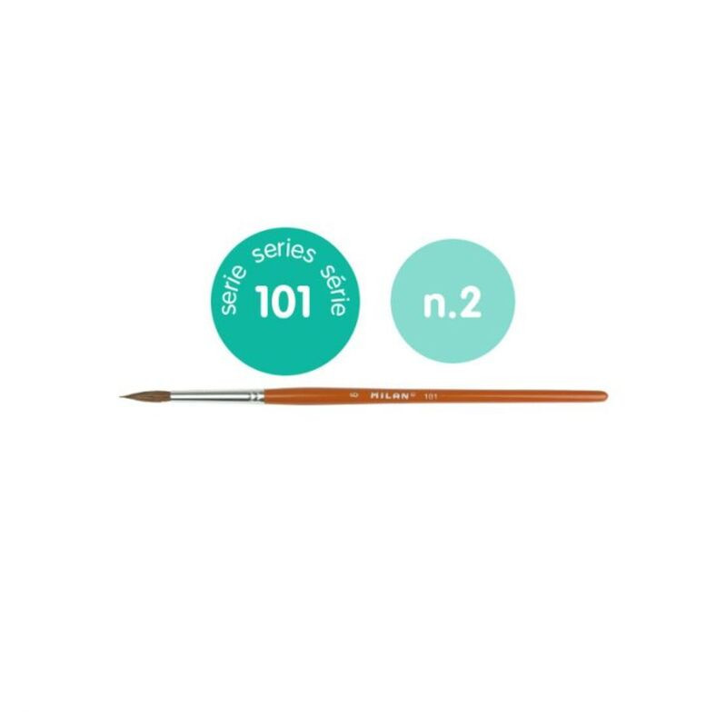PINCEL MILAN 101 Nº 2 PELO DE PONEY REDONDO CORTO BLISTER 12U