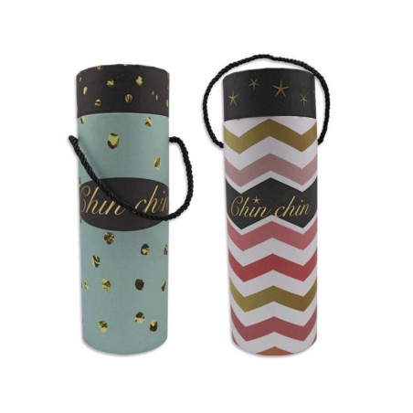 CAJA REGALO BOTELLA DECORADA GOLDEN CHINCHIN REDONDA SURTIDA 325177 POESSA (2) ^