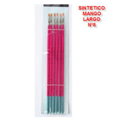 PINCEL PRYSE 61120 Nº 8 MANGO LARGO SINTETICO PLANO 2P