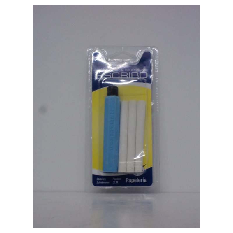PORTATIZAS PLASTICO ESCRIBO + 4 TIZAS 55056