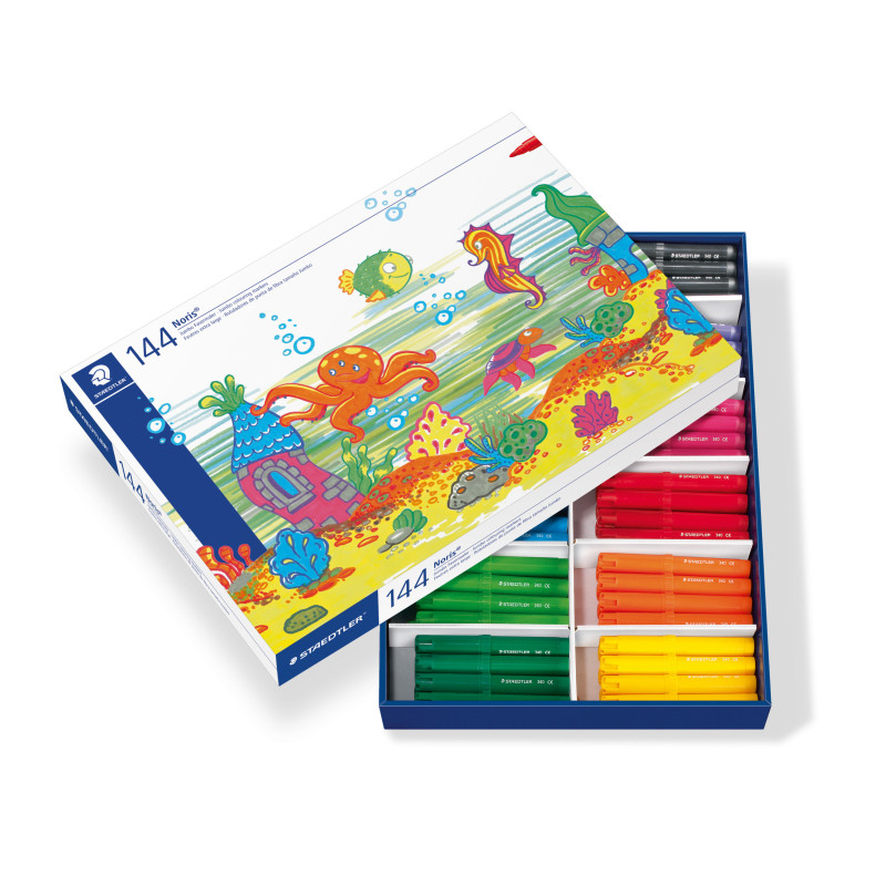 MARCD.ES COLORES GRUESOS SCHOOLPACK 144u. CARTON NORIS CLUB JUMBO 340 STAEDTLER