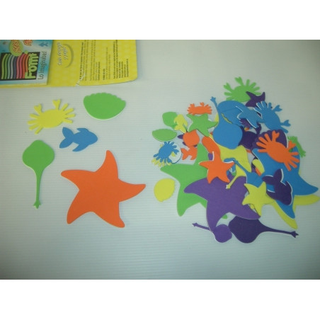 FIGURAS EVA 2MM ADHESIVAS ANIMALES MAR F1103-099 ^