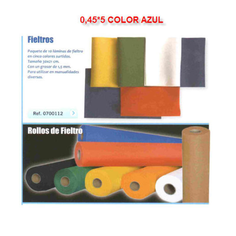 FIELTRO ROLLO 0,45*5 METROS AZUL 124A ^