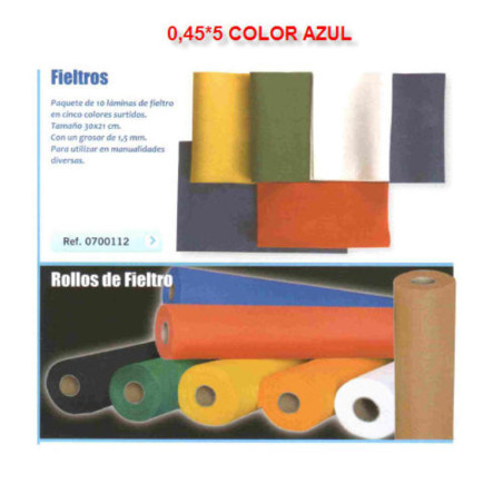 FIELTRO ROLLO 0,45*5 METROS AZUL 124A ^