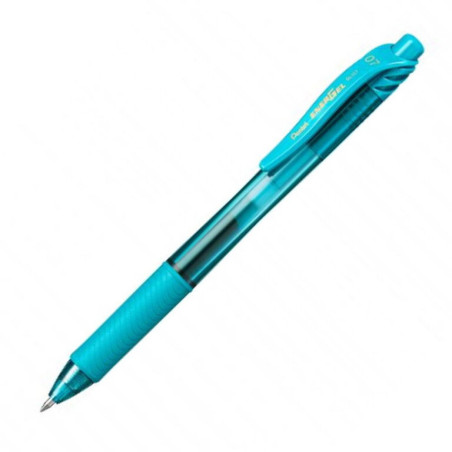 ROTULADOR PENTEL ENERGELX 0,7MM RETRACTIL TURQUESA C/12U BL107-S3