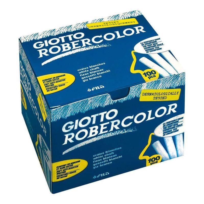 TIZA ROBERCOLOR ANTIPOLVO BLANCA C/100U GRANEL FILA F538800